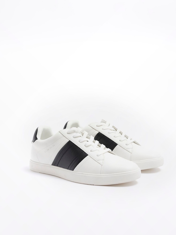 River Island White Varsity Stripe Trainers - Image 2 of 6