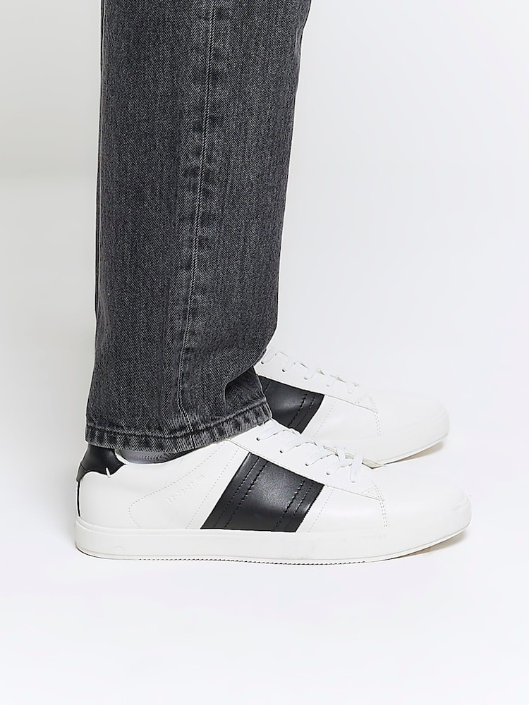 River Island White Varsity Stripe Trainers - Image 6 of 6