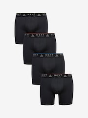 Black Sports Longer Length Trunks 4 Pack - Image 1 of 9