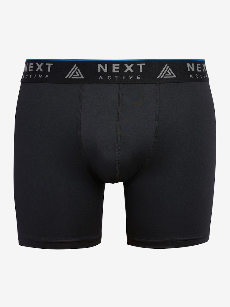 Black Sports Longer Length Trunks 4 Pack - Image 2 of 9
