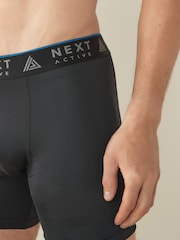 Black Sports Longer Length Trunks 4 Pack - Image 8 of 9