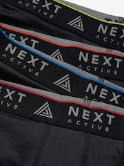 Black Sports Longer Length Trunks 4 Pack - Image 9 of 9