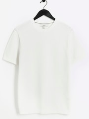 River Island White Textured Knitted T-Shirt - Image 5 of 6
