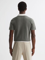 Reiss Sage Durban Cotton Knitted Cuban Collar Shirt - Image 5 of 5