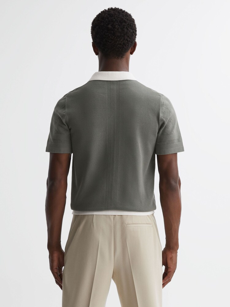 Reiss Sage Durban Cotton Knitted Cuban Collar Shirt - Image 5 of 5