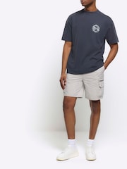 River Island Grey Elasticated Cargo Shorts - Image 1 of 4