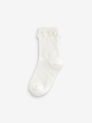 Pink/Purple Cotton Rich Pretty Ruffle Ankle Socks 5 Pack - Image 4 of 6
