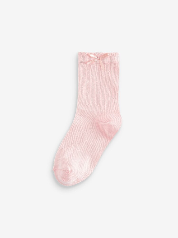 Pink/Purple Cotton Rich Pretty Ruffle Ankle Socks 5 Pack - Image 6 of 6