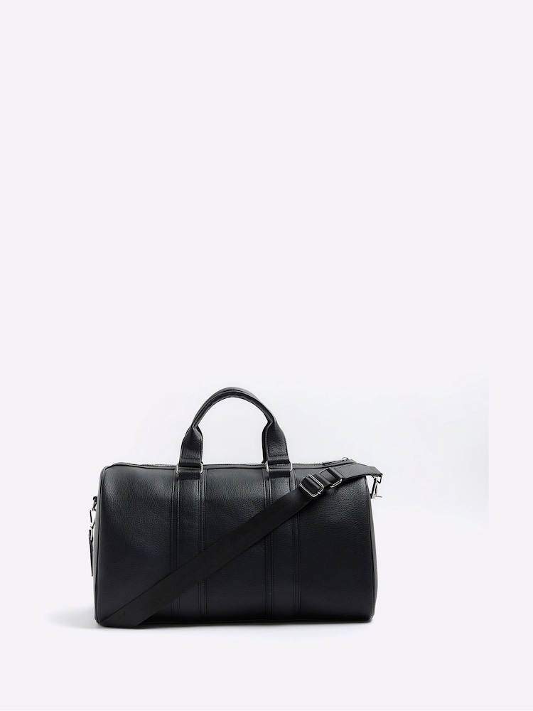 River Island Black Faux Leather Smart Holdall - Image 1 of 4 River Island Black Faux Leather Smart Holdall - Image 1 of 4