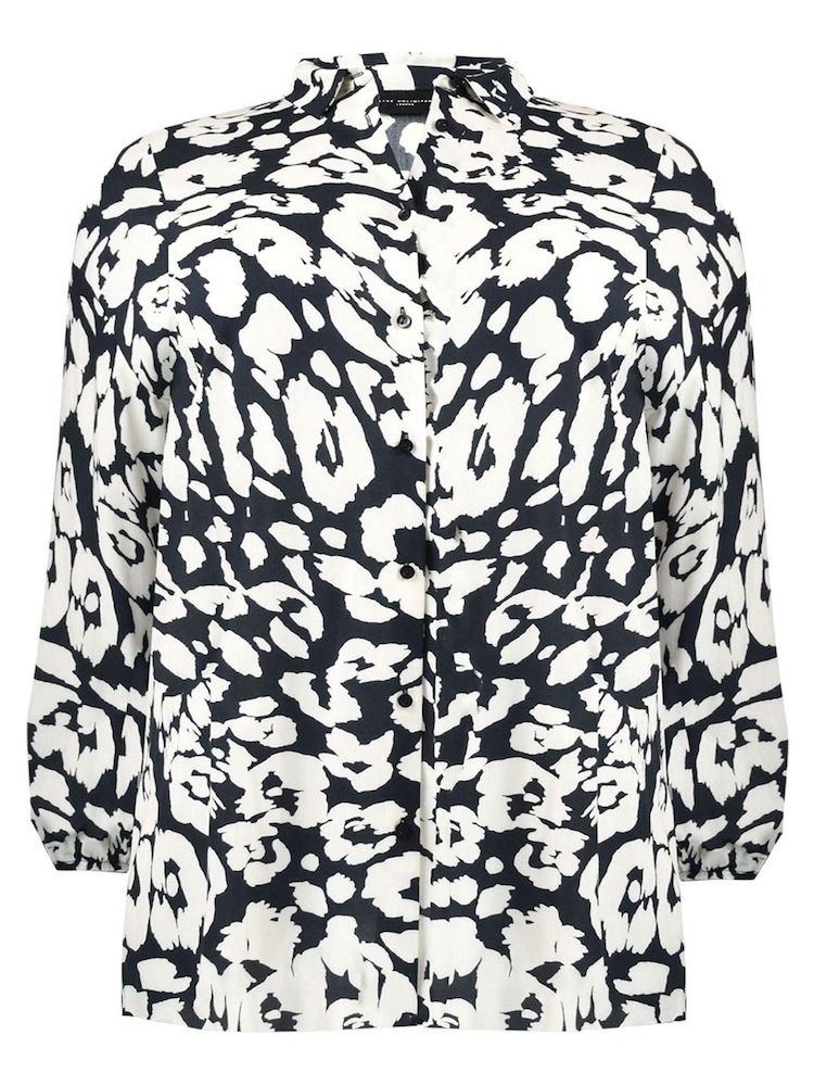 Live Unlimited Curve - Mono Animal Print Black Shirt - Image 4 of 4