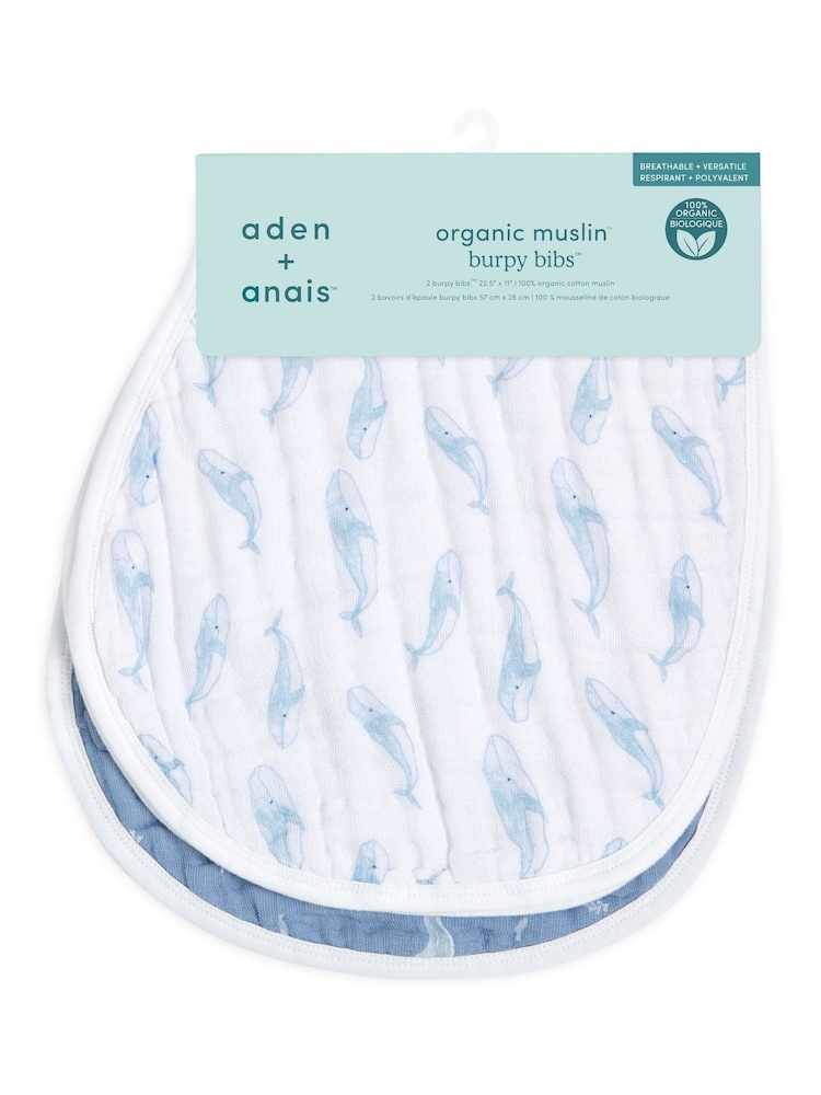 Aden + Anais Органический хлопковый муслин Oceanic Burpy BIBS 2 набор - Изображение 3 3
