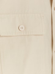 River Island Cream Smart 100% Cotton Overshirt - Image 4 of 4