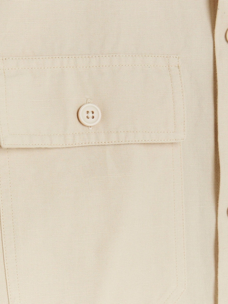 River Island Cream Smart 100% Cotton Overshirt - Image 4 of 4