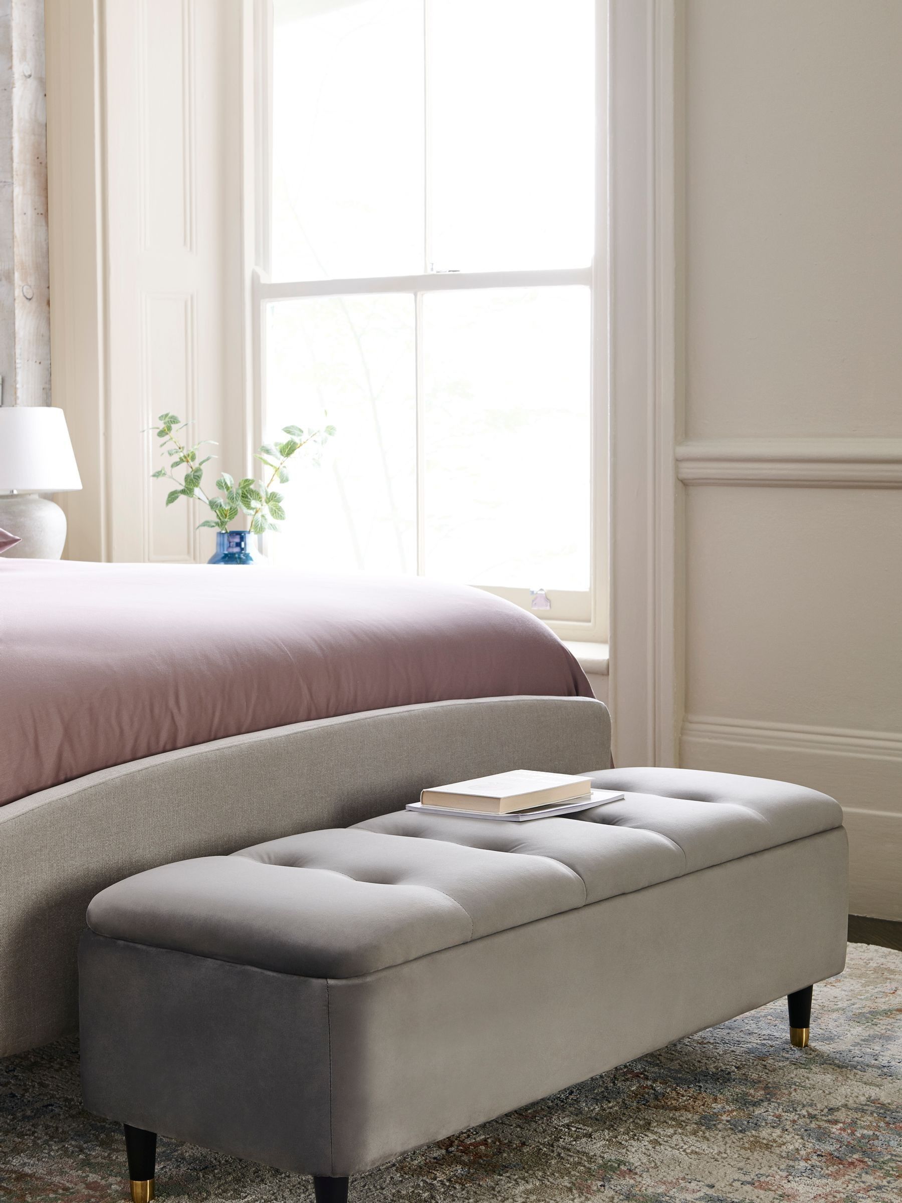 Buy Opulent Velvet Steel Grey Stella Storage Ottoman Blanket Box from the Next UK online shop