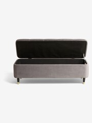 Opulent Velvet Steel Grey Stella Storage Ottoman Blanket Box - Image 6 of 7