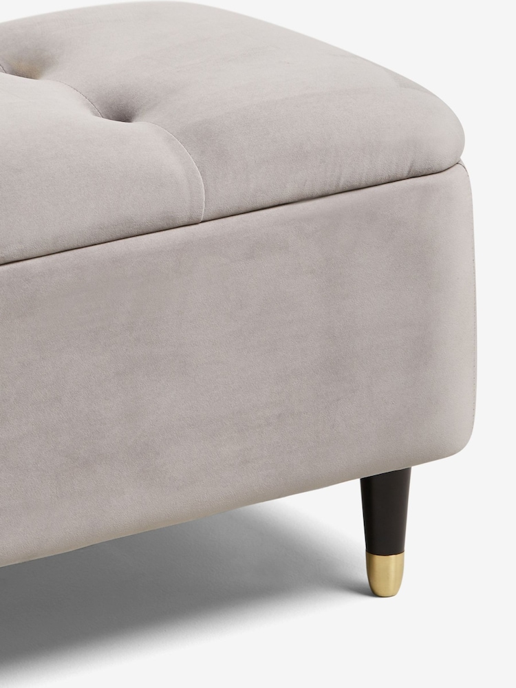 Opulent Velvet Steel Grey Stella Storage Ottoman Blanket Box - Image 7 of 7