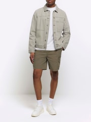River Island Green Elasticated Cargo Shorts - Image 1 of 4