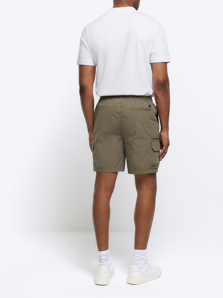 River Island Green Elasticated Cargo Shorts - Image 2 of 4