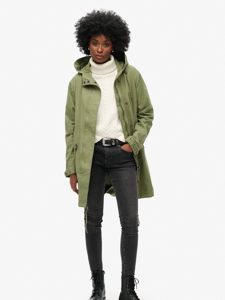 Зеленый - Superdry парка в винтажном стиле - Изображение 2 из 4