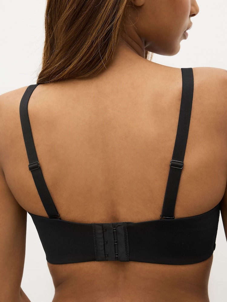 Black DD+ Non Pad Minimise Strapless Bandeau Bra - Image 2 of 7