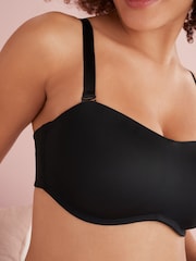 Black DD+ Non Pad Minimise Strapless Bandeau Bra - Image 4 of 7