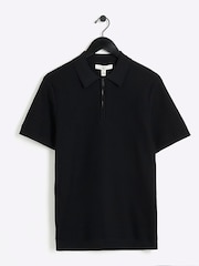 River Island Black Muscle Fit Brick Polo Shirt - Image 5 of 6