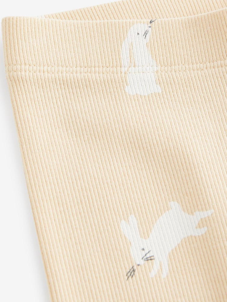 Yellow Bunny Rib Jersey Leggings (3mths-7yrs) - Image 5 of 5