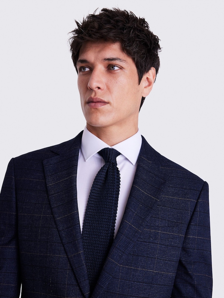 MOSS Blue Tailored Check Suit: Jacket - Image 3 of 9