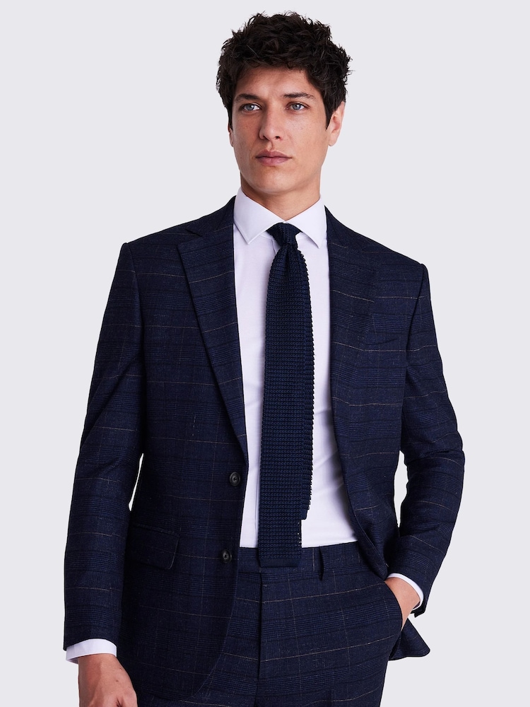 MOSS Blue Tailored Check Suit: Jacket - Image 5 of 9