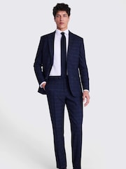 MOSS Blue Tailored Check Suit: Jacket - Image 6 of 9