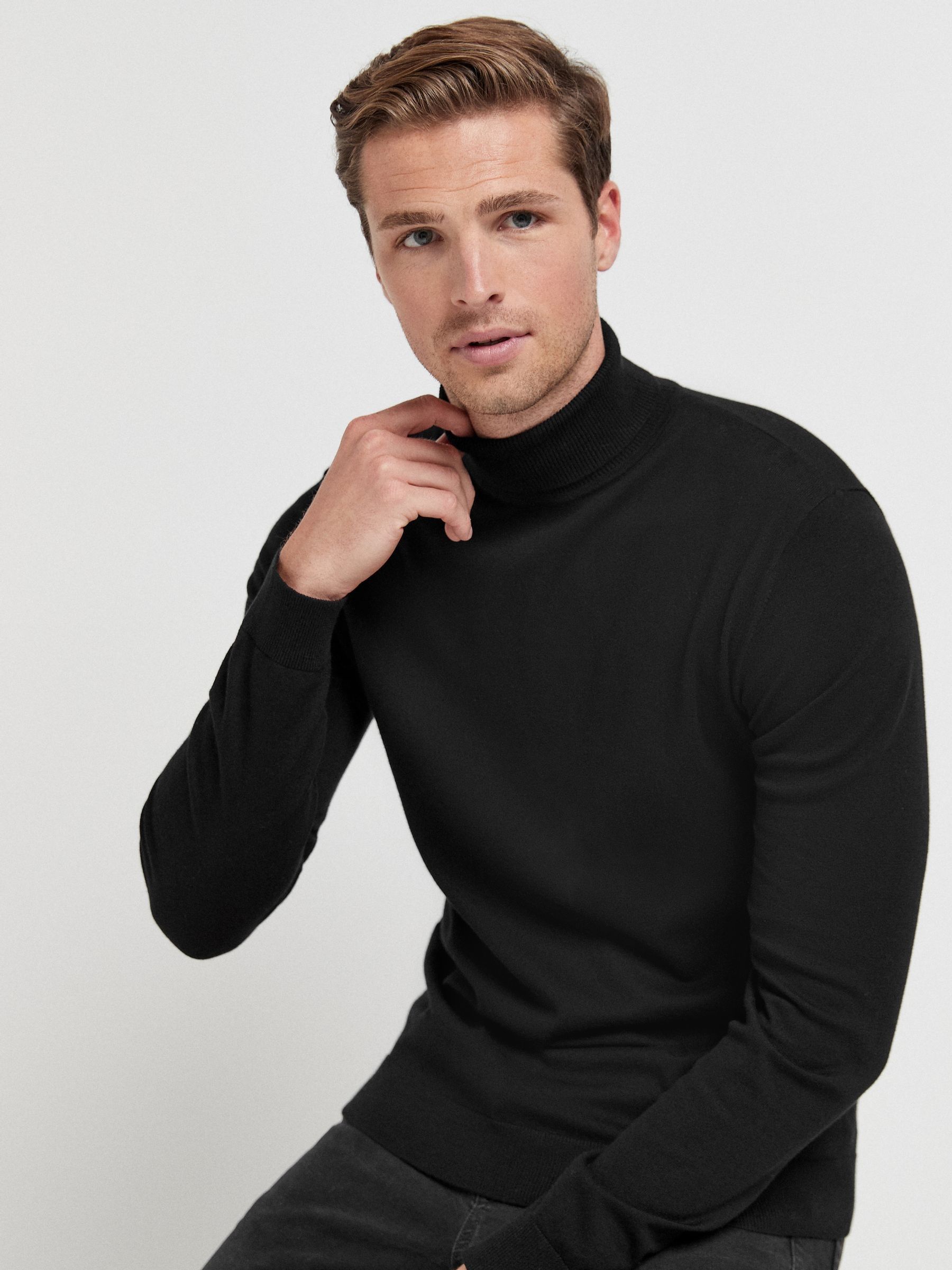 Puff sleeve roll neck jumper shop