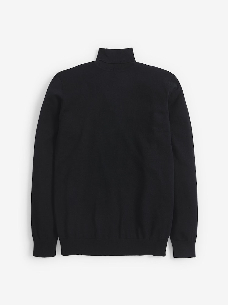 Black Regular Knitted Long Sleeve Roll Neck Jumper - Image 5 of 6