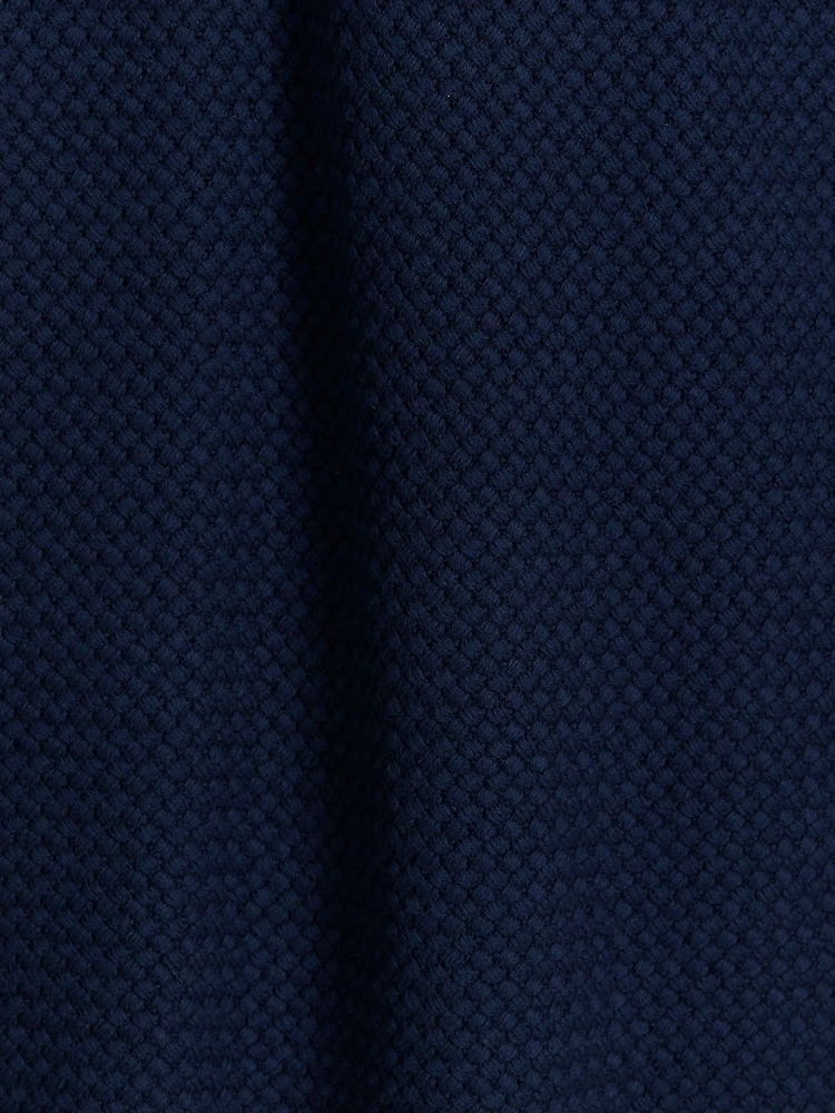 River Island Blue Textured Knitted Polo Shirt - Image 6 of 6