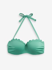 Eucalyptus Padded Bandeau Top Scalloped Bikini - Image 4 of 4
