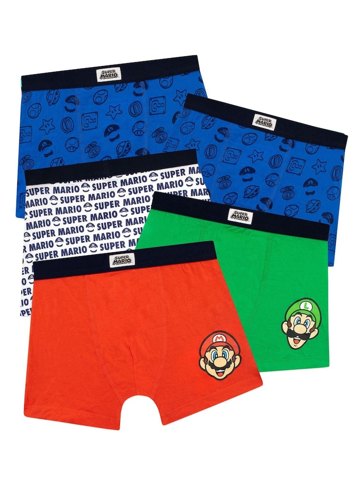 Character Multi Kids Super Mario 100% Cotton Underwear Multipack 5 Pack - Image 1 of 5
