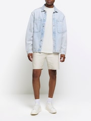 River Island Cream Elasticated Pull-On 100% Cotton Shorts - Image 3 of 6