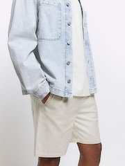 River Island Cream Elasticated Pull-On 100% Cotton Shorts - Image 4 of 6