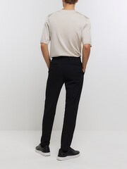 River Island Black Waffle Smart Trousers - Image 3 of 6