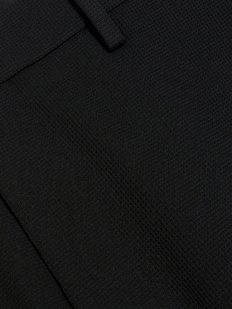 River Island Black Waffle Smart Trousers - Image 6 of 6