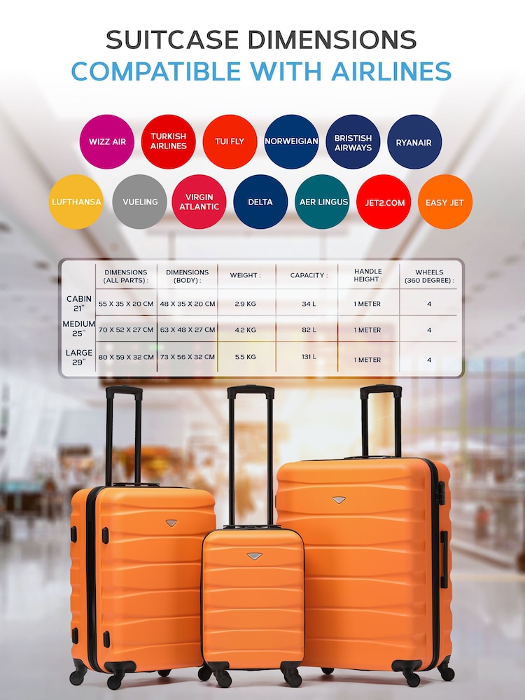 Set Of 2 Large Check-In & Small Carry-On Hardcase Travel Suitcase - Image 2 of 8
