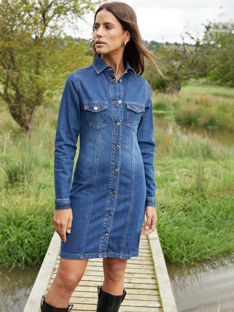 Threadbare – Langärmliges Mini-Jeanskleid - Bild 1 von 5 Threadbare – Langärmliges Mini-Jeanskleid - Bild 1 von 5