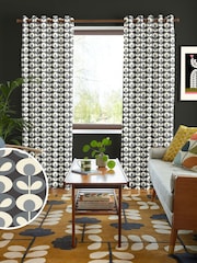 Orla Kiely Grey Oval Flower Made To Measure Curtains - Image 1 of 9