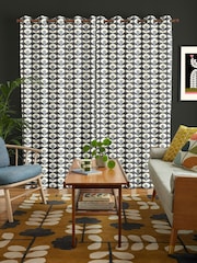 Orla Kiely Grey Oval Flower Made To Measure Curtains - Image 2 of 9