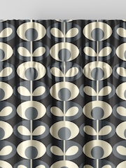 Orla Kiely Grey Oval Flower Made To Measure Curtains - Image 6 of 9