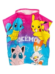 Character Pink Pokemon License Kids Printed Swim And Beach 100% Cotton Towel Poncho - Image 3 of 4