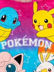 Character Pink Pokemon License Kids Printed Swim And Beach 100% Cotton Towel Poncho - Image 4 of 4