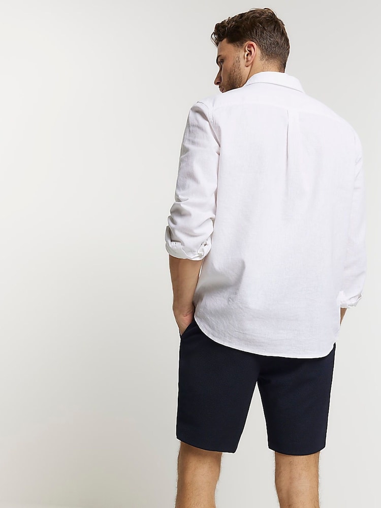 River Island Blue 100% Cotton Waffle Shorts - Image 2 of 6