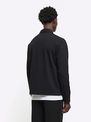 River Island Black Slim Fit Smart Texture 100% Cotton Shacket - Image 2 of 4