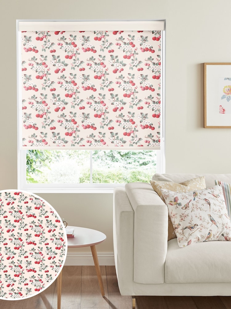 Cath Kidston Pink Cherry Sprig Made to Measure Roller Blind - Image 1 of 4