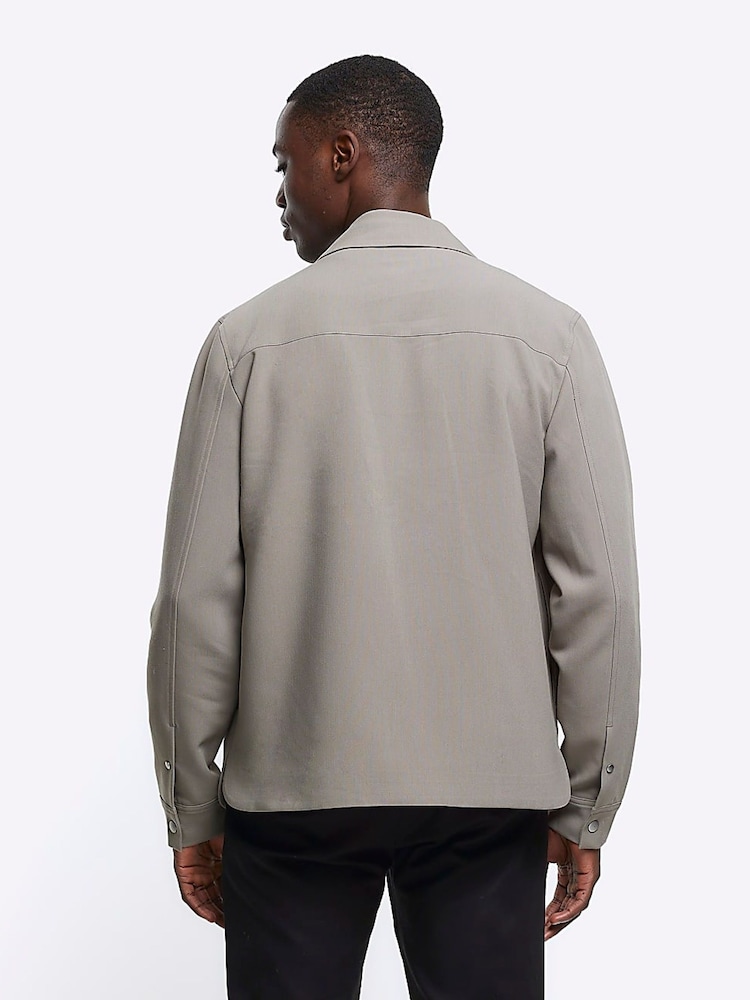 River Island Grey Smart Shacket - Image 2 of 6